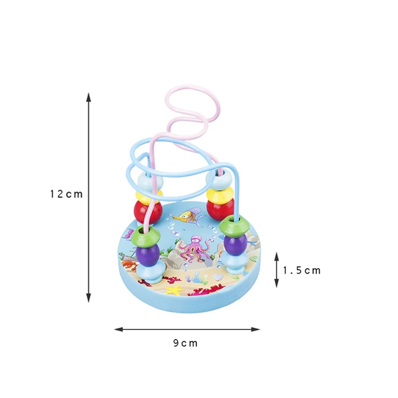 Baby Montessori Educational Math Toy Wooden mini Circles Bead Wire Maze Roller Coaster Abacus Puzzle toys For Kids Boy Girl Gift 5