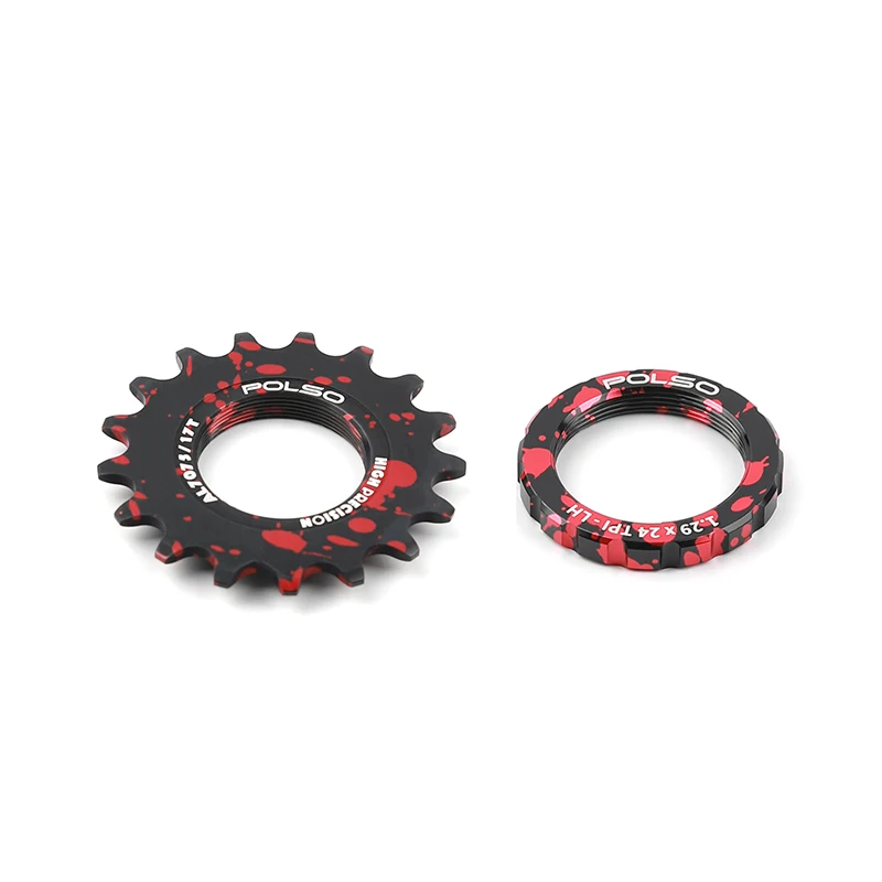 POLSO Black and Red Fixed Gear Bike Freewheel 7075 Aluminum