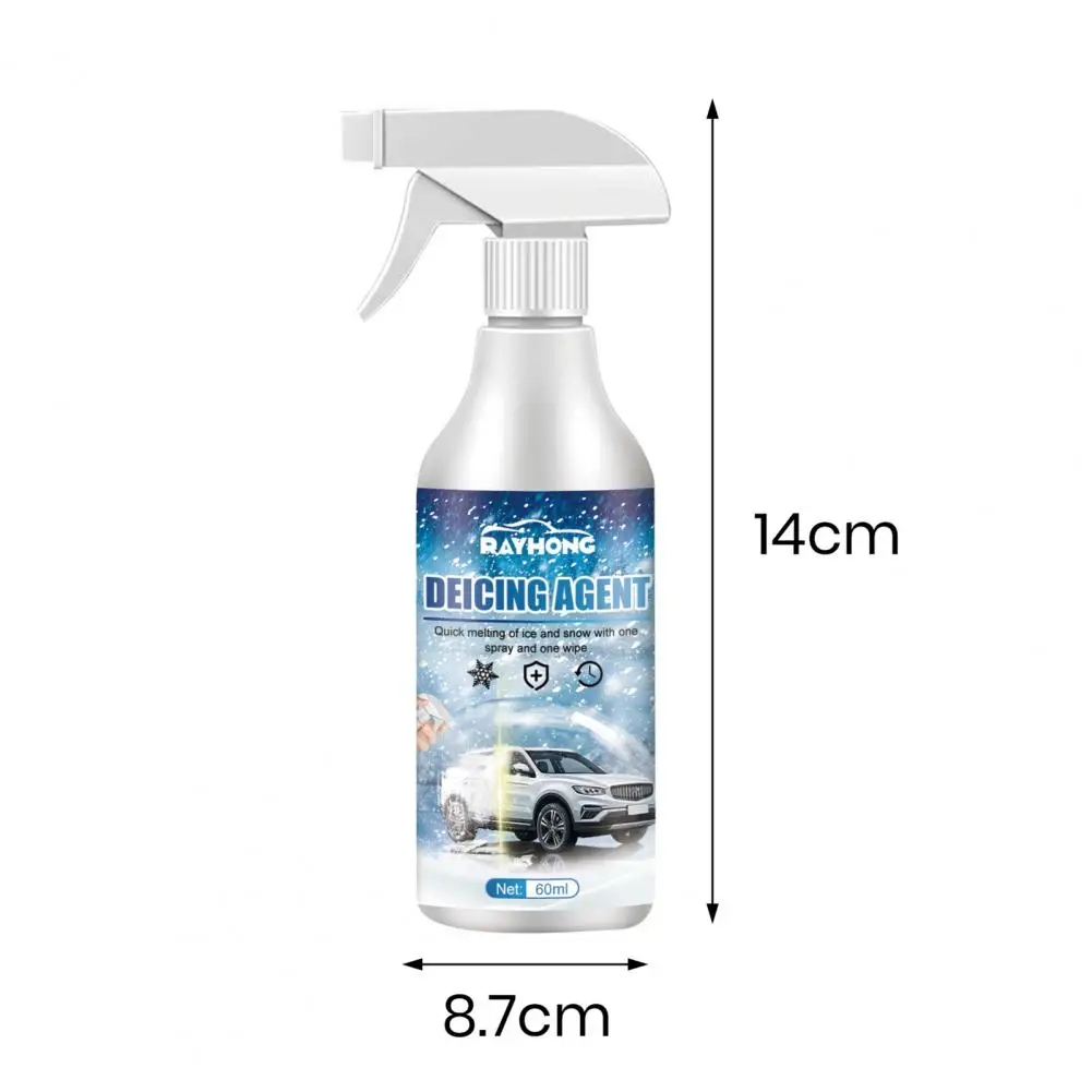 

Car Deicing Spray Effective 60ml Car Snow Melting Spray for Quick Ice Removal on Windshields Windows Mirrors Auto Deicing Agent