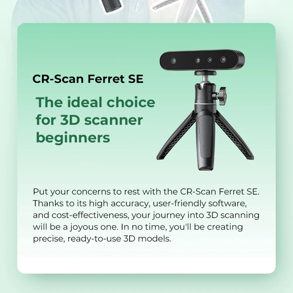 Creality CR-Scan Ferret SE 3D 스캐너, 휴대용 및 핸드헬드, 스캔 속도 30fps, 0.1mm 정확도, ASIC 칩셋, 듀얼 모드 스캐닝