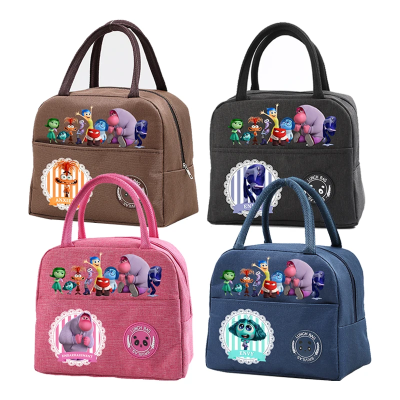 Disney Inside Out 2 Kids Anime Lunch Tote Children Cartoon Food Insulation Bag Boy Girl Creative Cute Picnic Bags Handbags Gifts 1