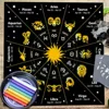 Zodiac Tarot Tablecloth 12 Constellations Altar Cloth Tarot Mat Witchcraft Divination Astrology Board Game Decor Art Poster 2