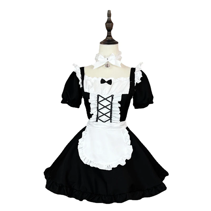 

Black White Lolita Maid Costume Cosplay Costumes Cute Dress Sexy French Apron Uniform Cafe Maid Party Skirt Women's Clothing