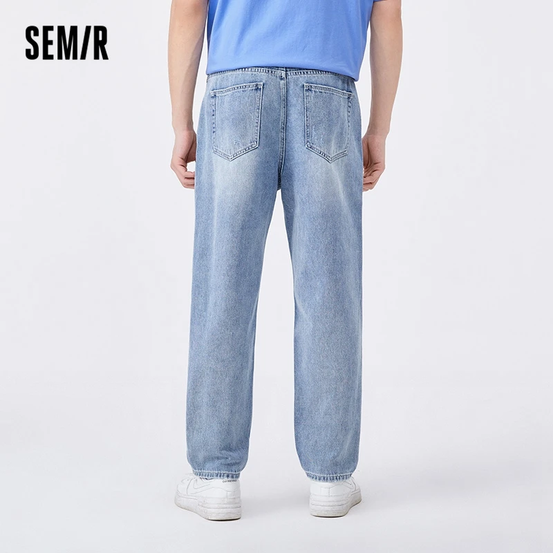 Semir Jeans Men Early Spring New Cotton Vitality Handsome Boys Fashion Loose Tapered Hole Trousers