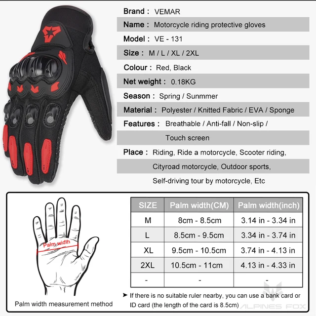 Gants de moto d'été pour hommes et femmes, doigt complet, écran tactile, gants de course de motocross, vélo Hurbike, cyclisme, isotM-XXL, 2024 5