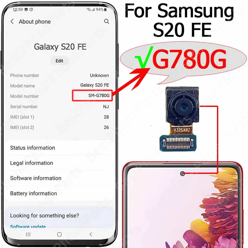 Premium Front-Facing Selfie Camera Replacement Module - Mobile Phone Spare Part