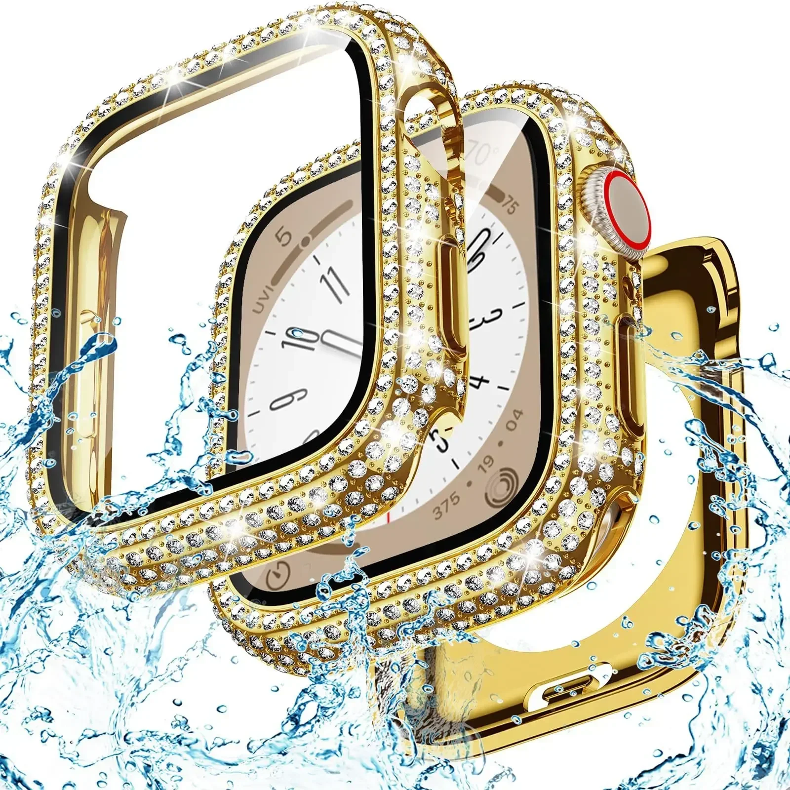 Elegant Diamond Bling Apple Watch Bumper with Screen Protector