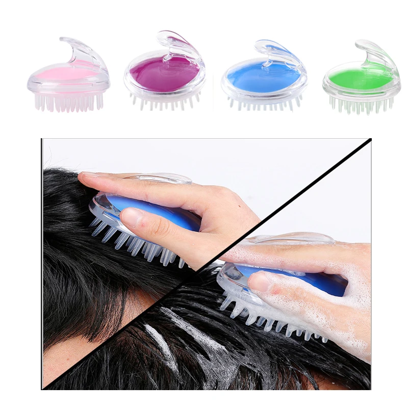 4pcs Silicone Head Body Massager Shampoo Scalp Massage Brush Hair Washing Comb Body Shower Brush Bath Spa Slimming Massage Brush bath shower head arm mounted diverter