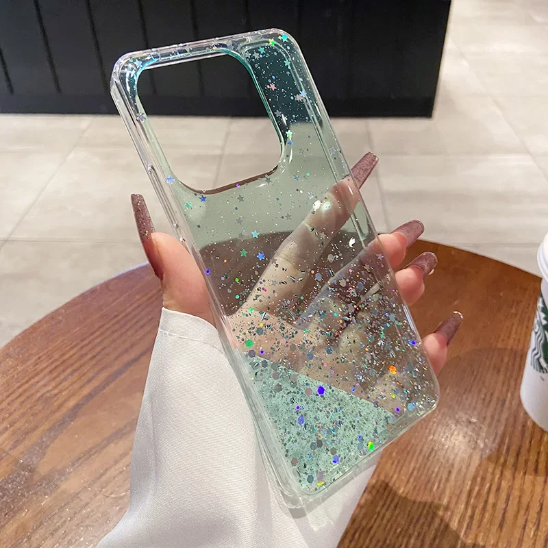 Glitter Star Sequin Clear Thin Case - Soft Protective Cover