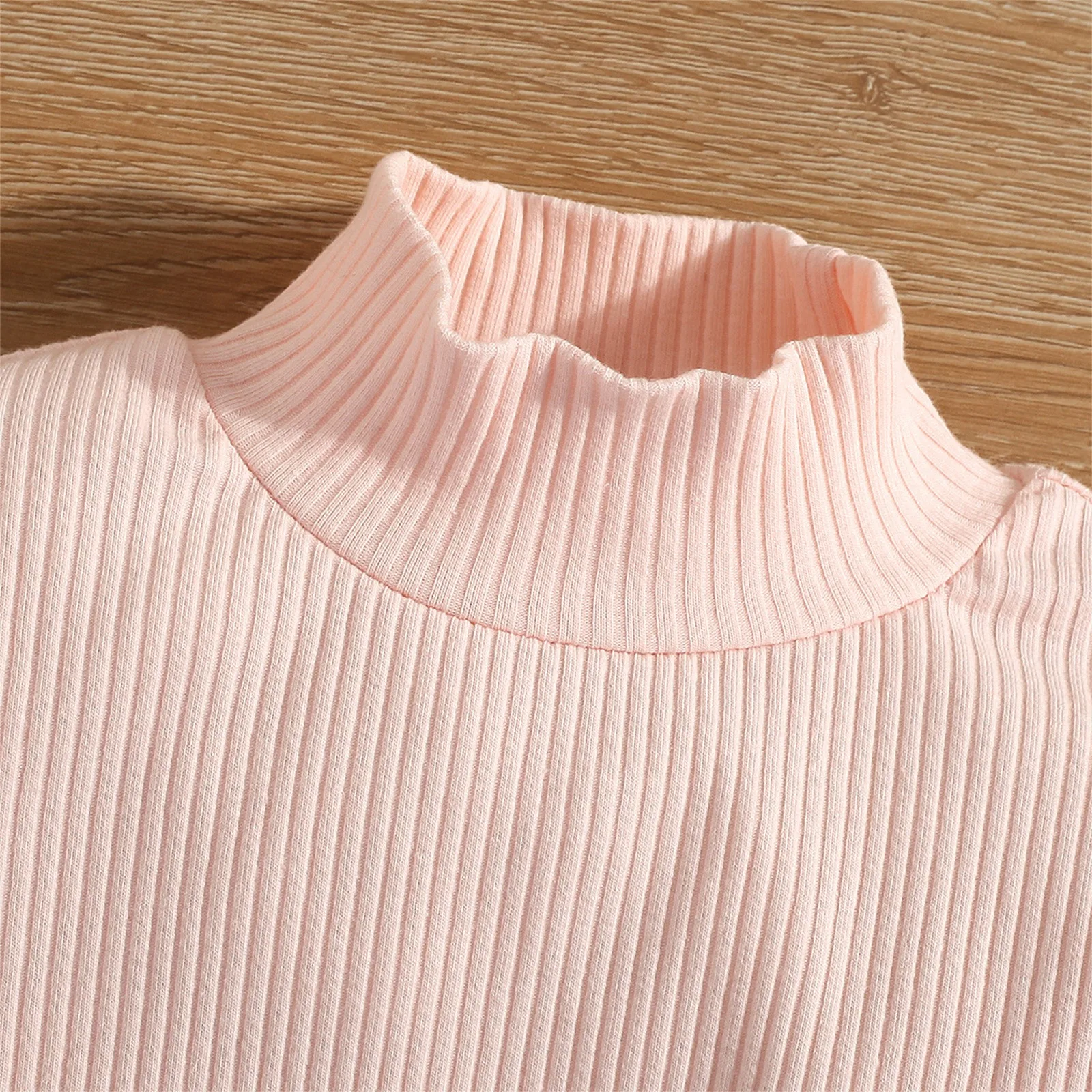 Newborn Infant Baby Girls Cotton Autumn Long Sleeve Pullover Ribbed Ruffle Tops Skirts Set Headband Set Girl Clothes 1 Year Girl