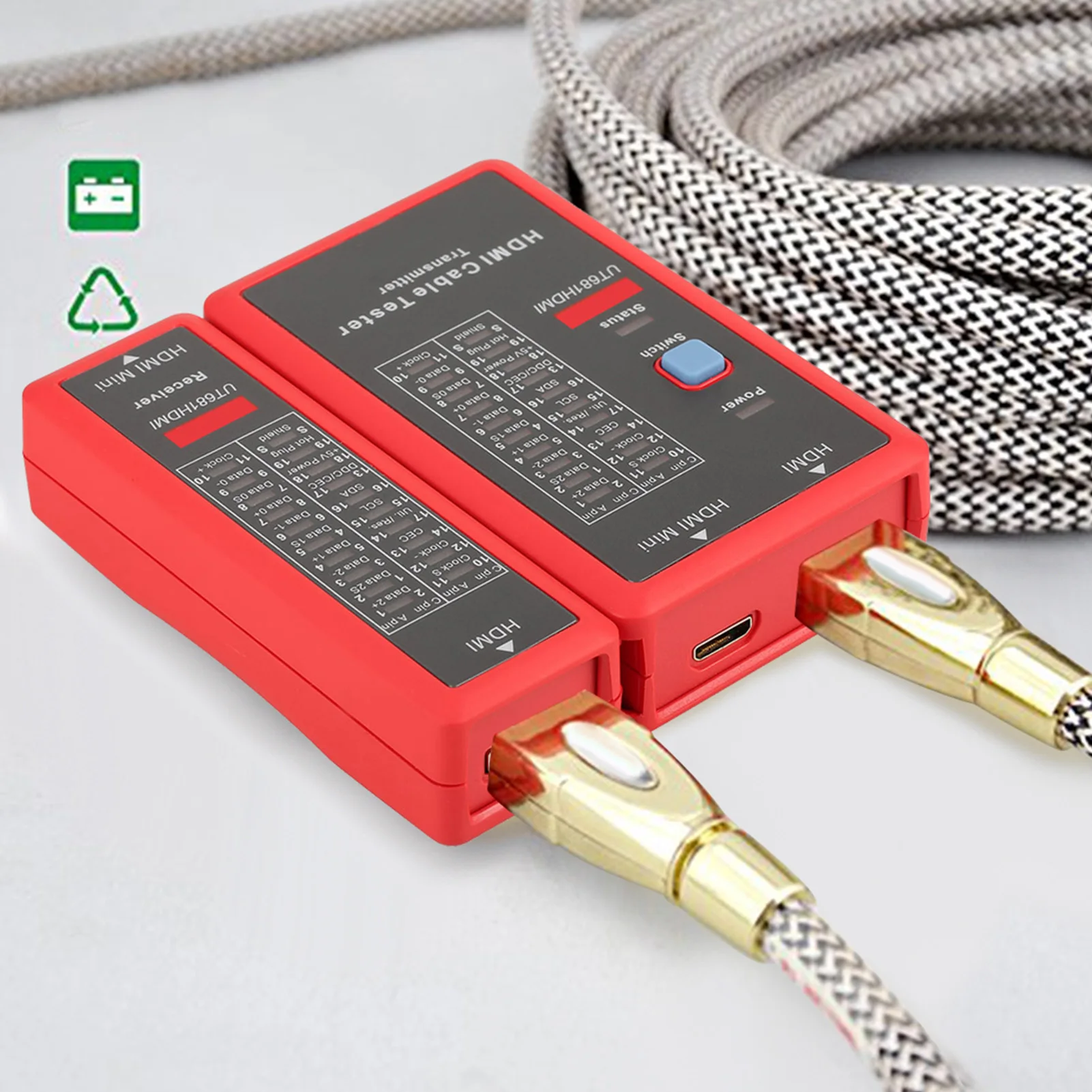 Cable Tester HDMI MINI-HDMI UT681 Data 20LED Status Indictor