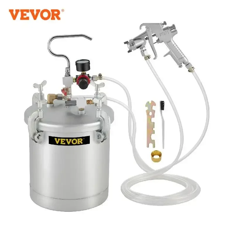 

VEVOR Paint Pot Sprayer Tank with Spray Gun & Hose 10L Airbrush Pressure for Home Exteriors or Commercial Painting Spraying