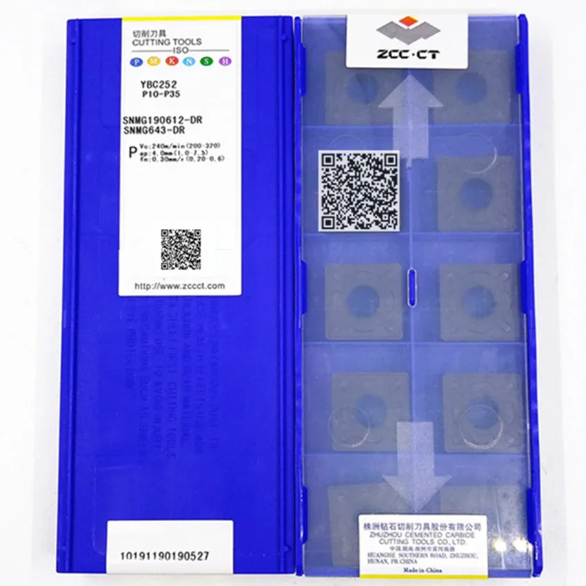SNMG190612-DR YBC252/SNMG190616-DR YBC252/SNMG190624-DR YBC252 SNMG643 SNMG644 SNMG646 ZCC.CT CNC 카바이드 인서트 10 개/상자
