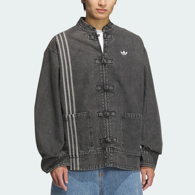Adidas officiel véritable unisexe col montant Denim ample Tang costume veste JY8275 1