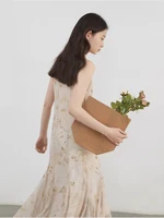 CHIC VEN femmes robes rétro nouvelle encre chinoise imprimé Camisole robe sans manches femme longue robe une ligne printemps été 2025 6