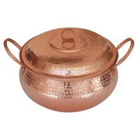 Casserole pure faite à la main en cuivre violet avec marmite à ragoût de cuisine épaisse avec couvercle, marmite à nouilles instantanées, marmite à soupe de grande capacité 5