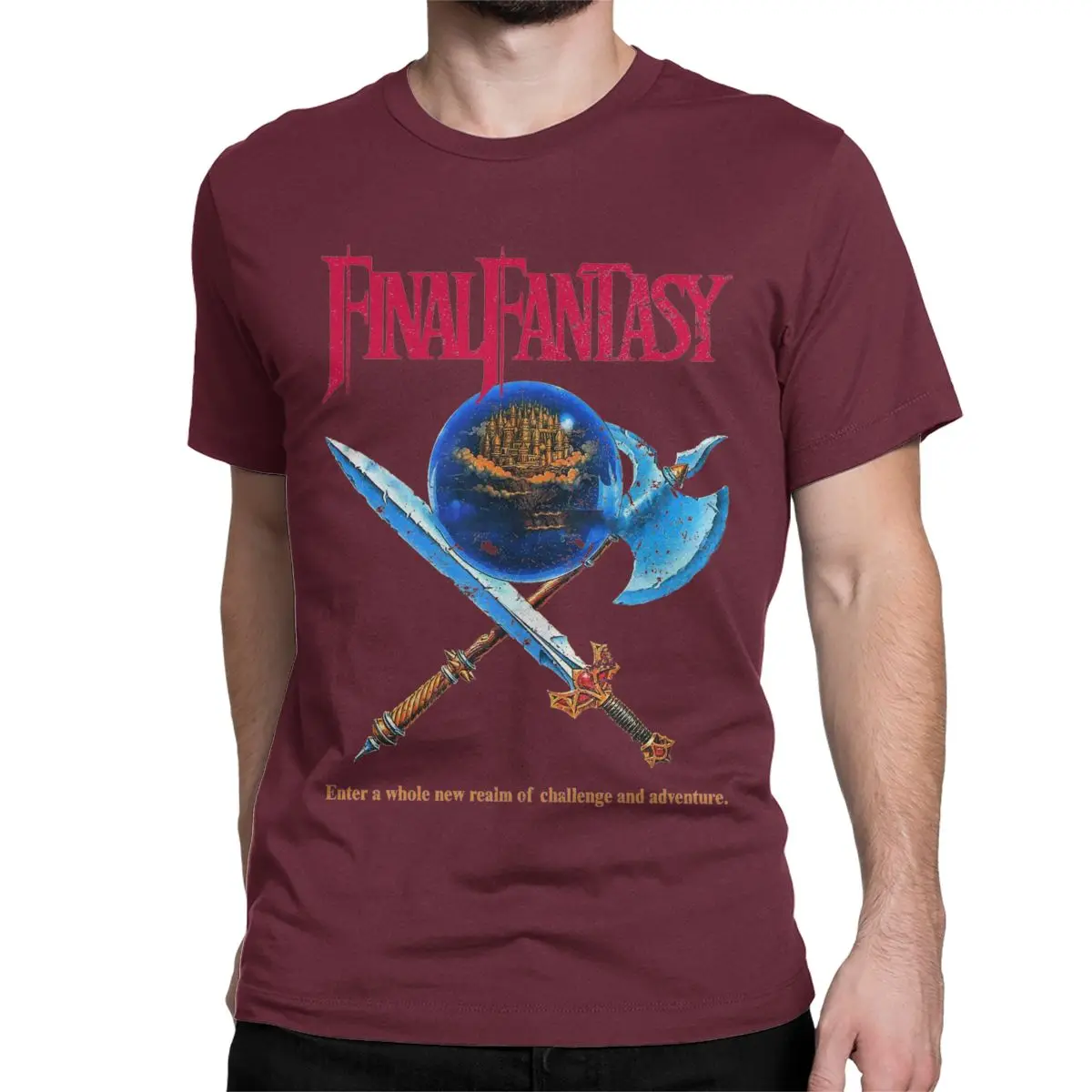 thumbnail image 1 of Camiseta divertida de Final Fantasy VII para hombre y mujer, de manga corta y cuello redondo, de algodón con estampado., 1 of 7