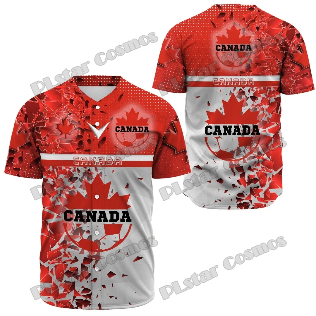 

Canada & Australia & Germany Coat Of Arms Pattern 3D Print Men's Baseball Jersey Streetwear Unisex Casual Baseball Shirt KS-35