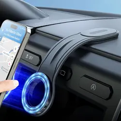 MagSafe Car Mount with Detachable Bendable Aluminum Arm and Magnetic Phone Holder (Black)