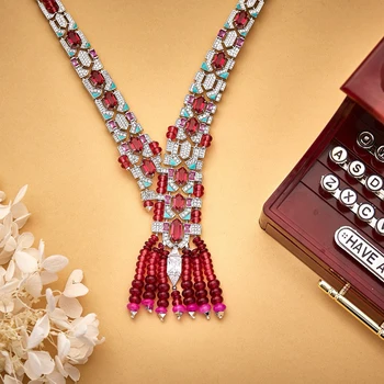 Pure 925 Sterling Silver Jewelry For Women Big Gemstone Wedding Jewelry Set High Quality Earrings Necklace Party Fine Jewelry