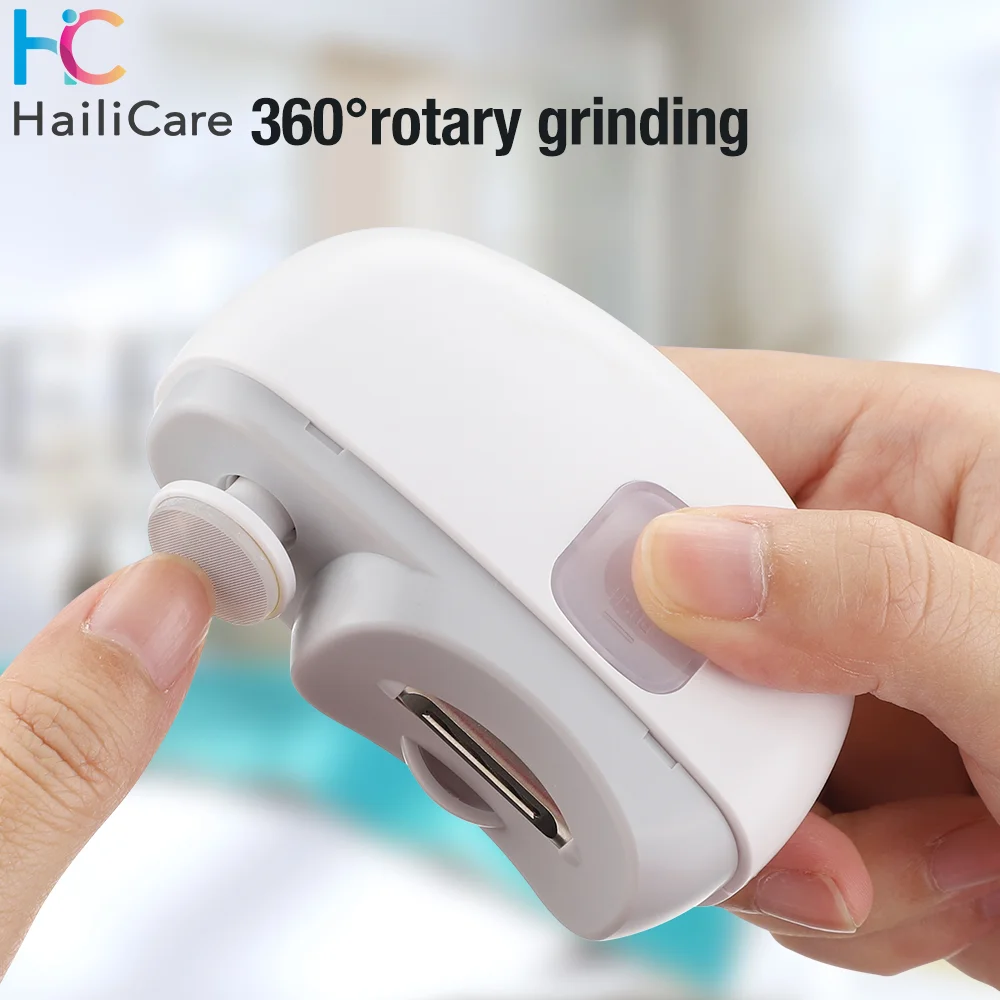 2 IN 1 Electric Nail Clipper Cutter With LED Light Automatic Nail Grinder Trimmer For Baby Adult Mini Manicure Tools Care electric nail clipper