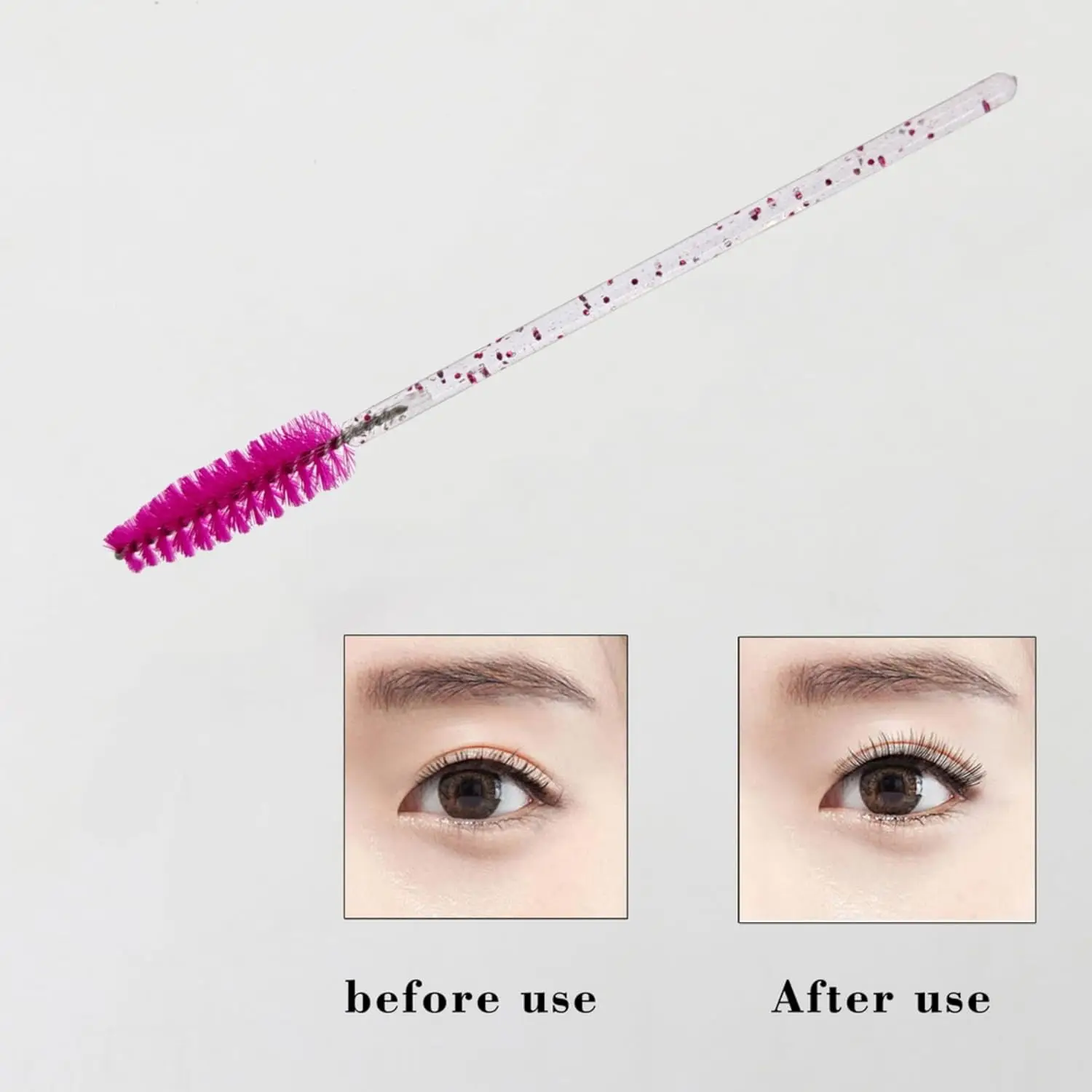 50 pcs Eyelash Mascara Brushes, Wands Applicator Eyebrow Brush Makeup Kit, Eyebrow Castor Oil Brush Makeup Tool