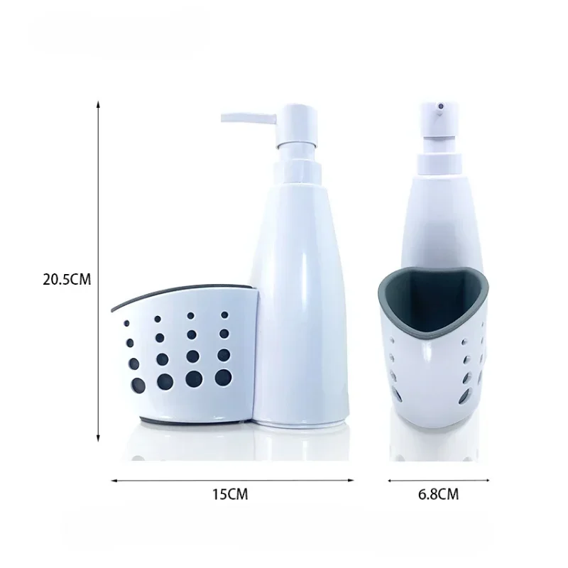 Multifunction Liquid Dispenser Home Detergent Storage Box Sponge Drain Rack Container Drainboard Soap Dish Organizer 2 In 1