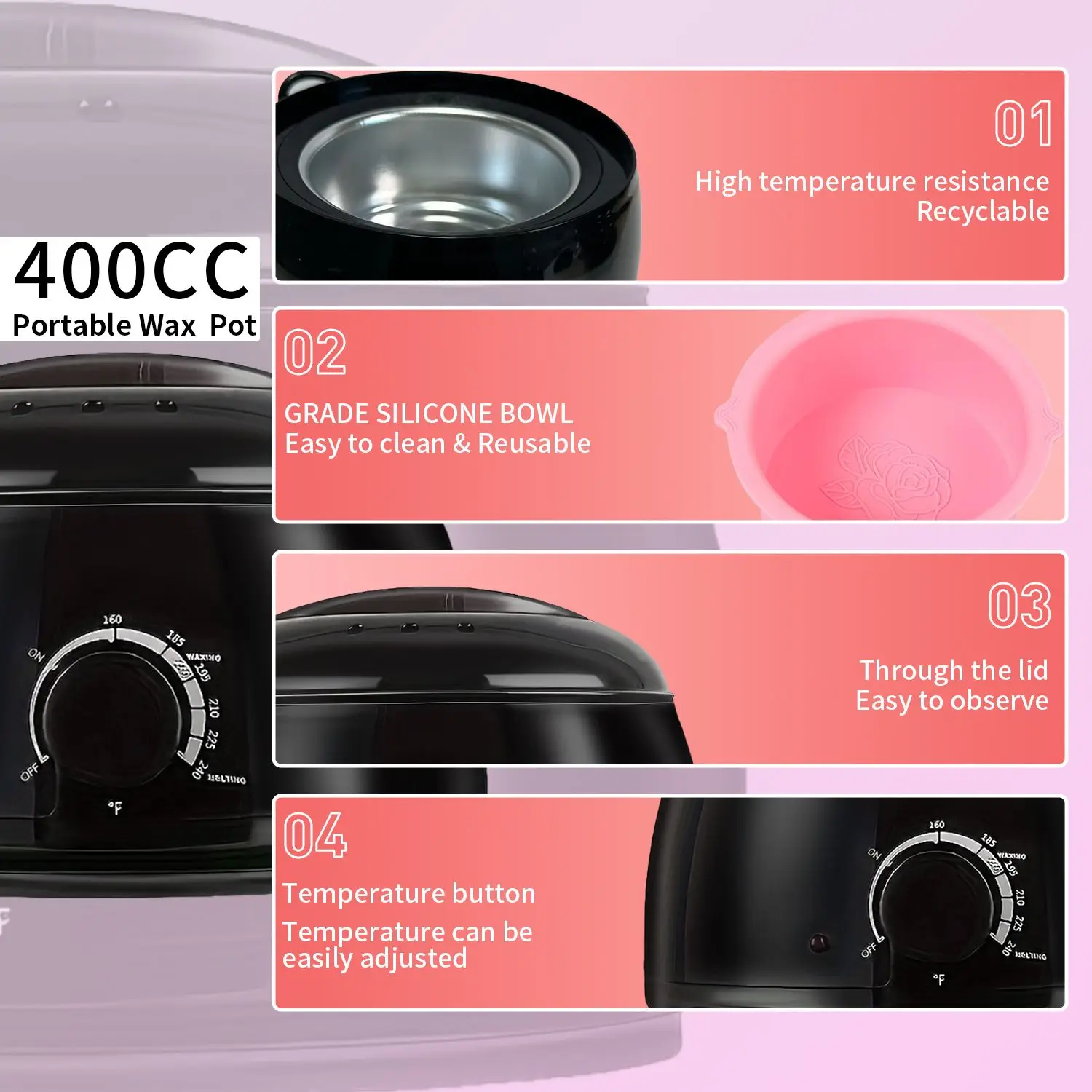 آلة إزالة الشعر سخان الشمع مزيل الشعر الشمع تذوب ا...