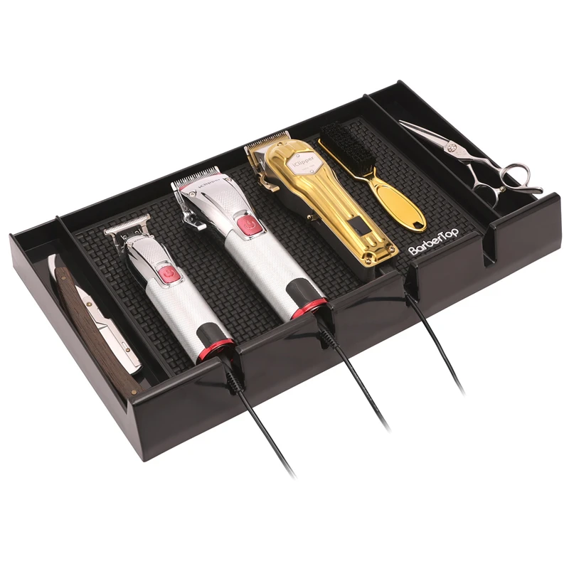 Black Anti Slip Barber Station Pad Scissores combs Tools Rubber Storage Mat Hairdressers Barbershop Professional Tools Supplies
