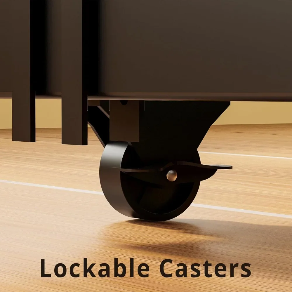 NEW-LIKIMIO Daybed with Trundle, Sturdy Metal Twin Bed Frame with Upholstered Headboard and Charging Station for Living Room, Be