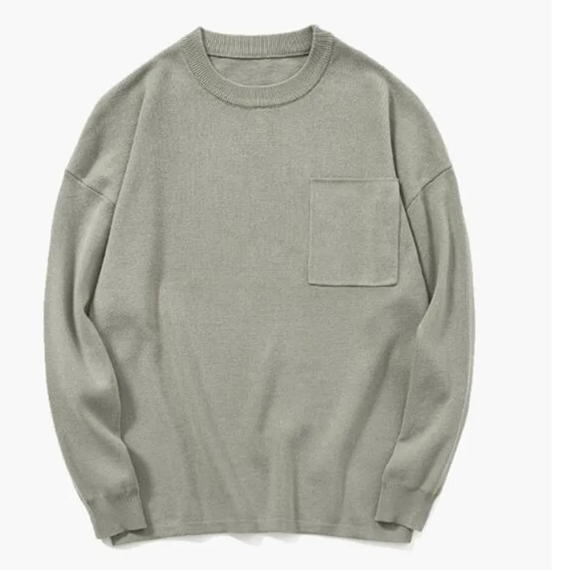 

Knit pullover sweater Knit Coat Men's Sweater Tide Loose Knitted Overcoat Knitwear Tops Jacket Outerwear Autumn Clothes