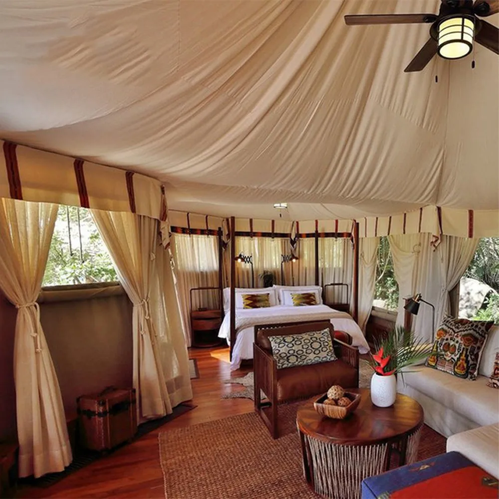 Hexagon Safari Glamping Tent – Windproof Resort Villa Bell Tent 6