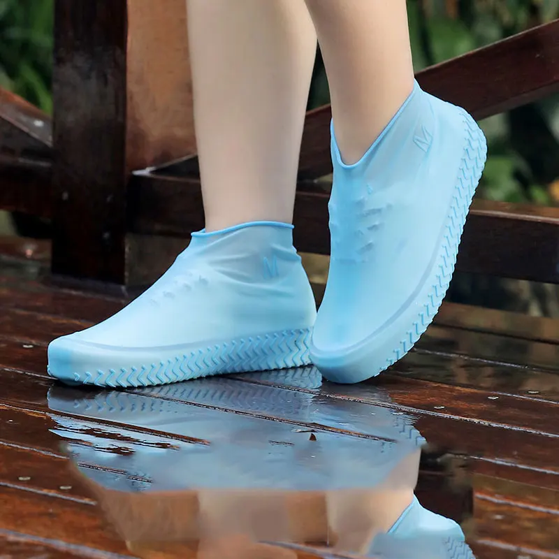 Waterproof Shoes Covers Silicone Reusable Wear-Resistant Anti-Slip Rain Boots 