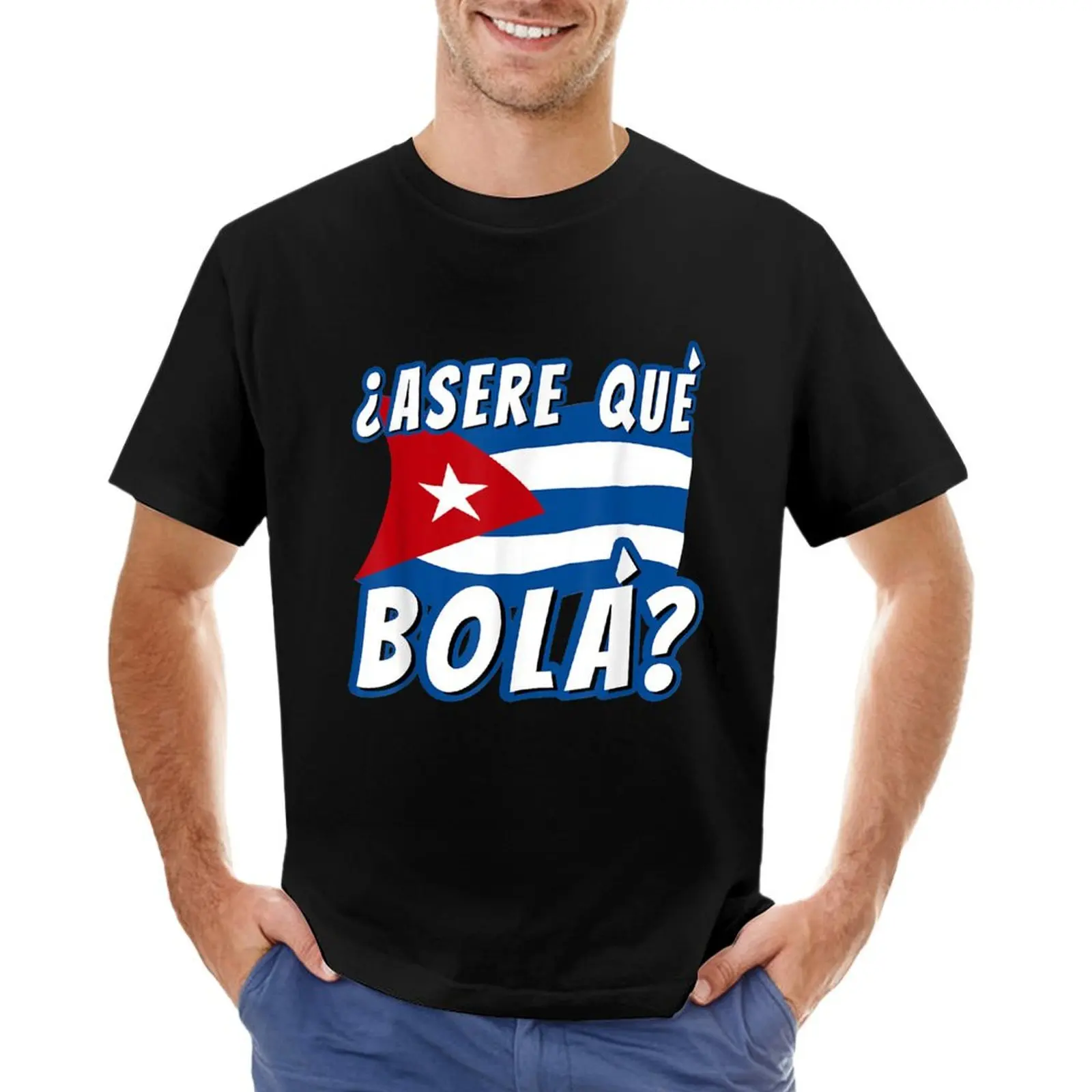 

Gift Idea Funny Cuban Saying Havana Cuba Flag Asere Que Bola T-shirt cute tops vintage men workout shirt