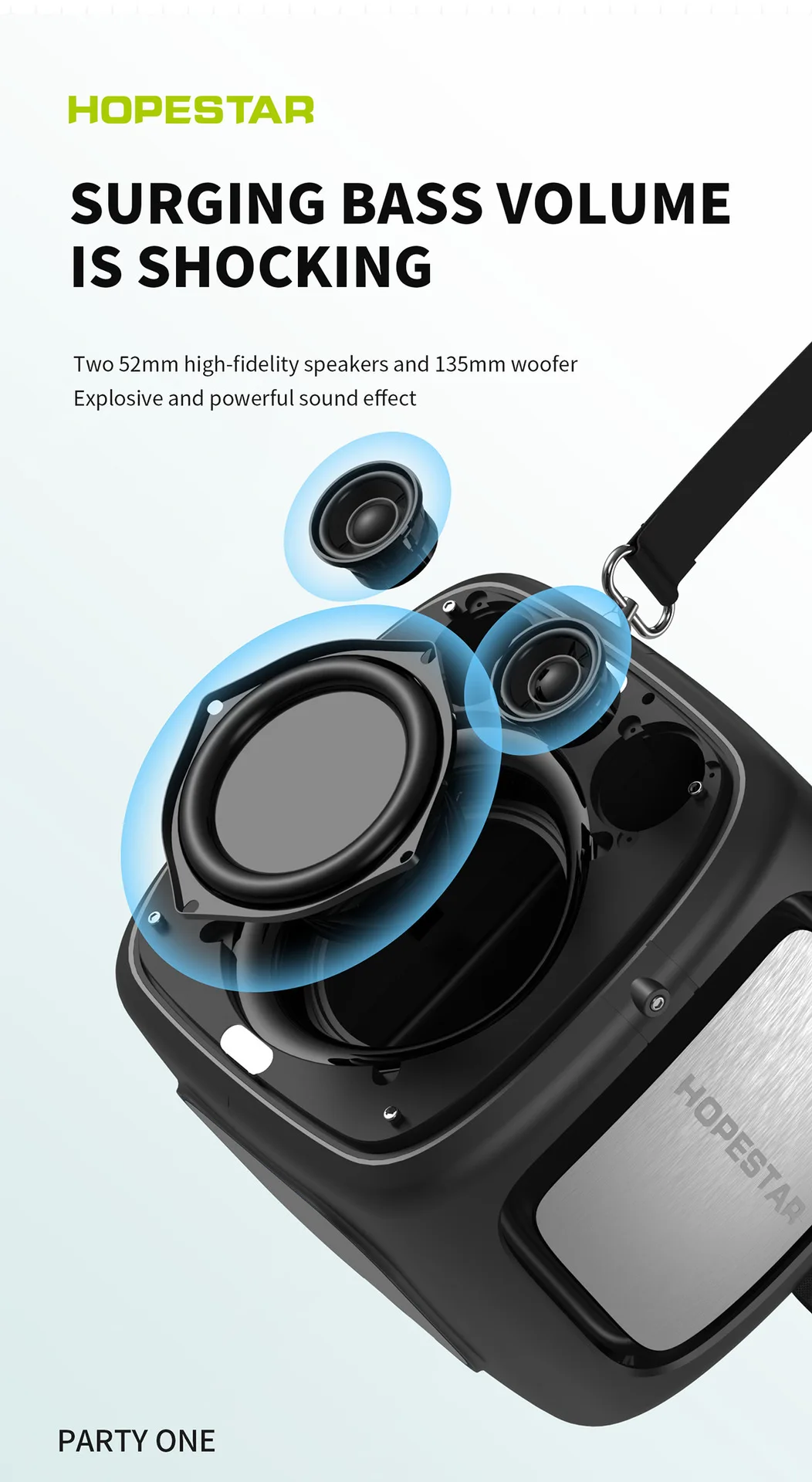 HOPESTAR-PARTYONE 80W High Power RGB Bluetooth Speaker description image 2