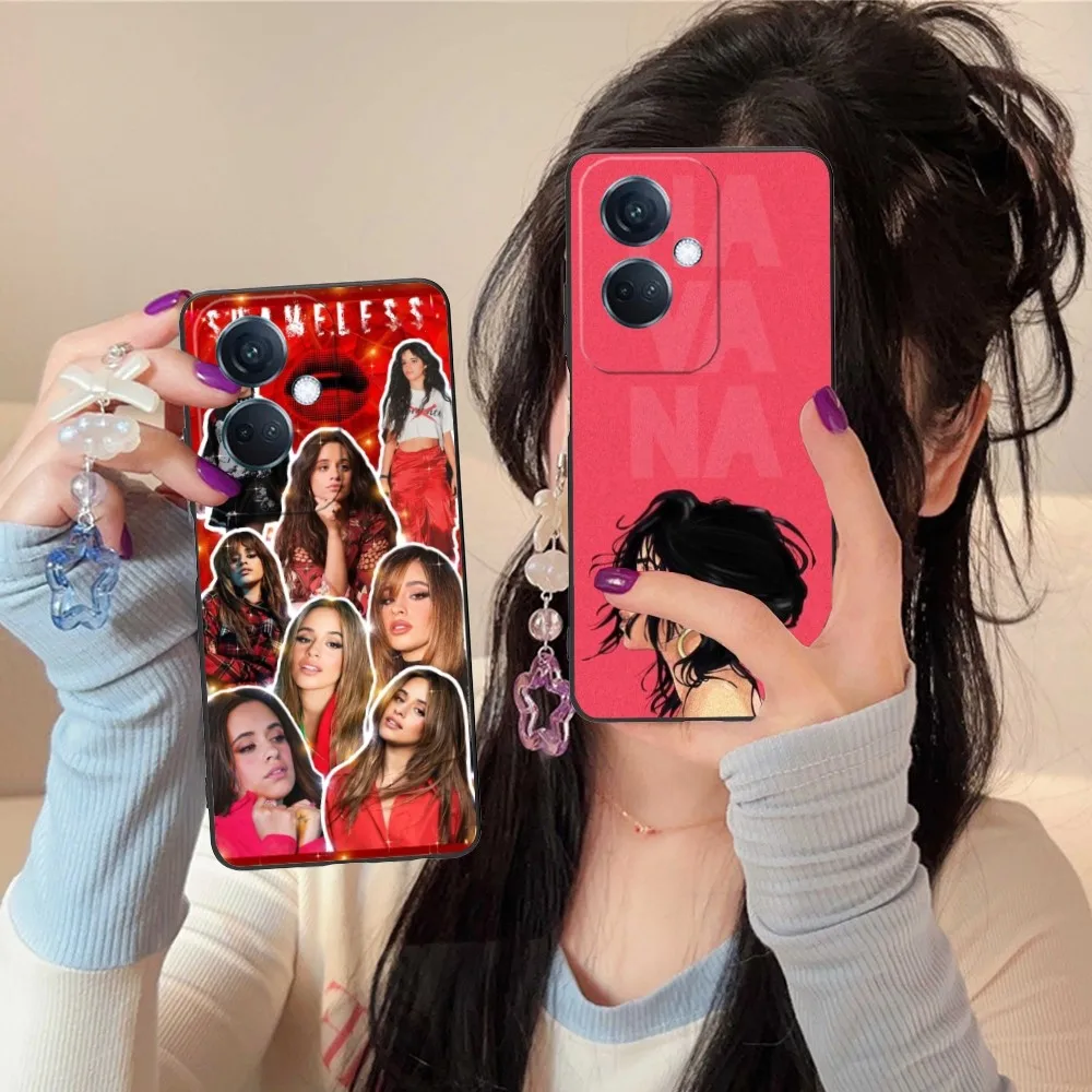 Camila Cabello Mobile Cell Phone Case For Oppo Find X5 X3 X2 A93 Reno 8 7 Pro A74 A72 A53 Black Soft Phone Cover Funda