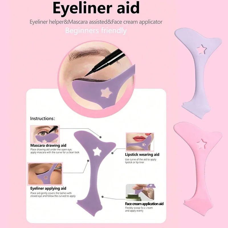 아이라이너 립 속눈썹 아이섀도우 어플리케이터 메이크업 보조 도구 가이드 메이크업용 마스카라 쉴드 재사용 가능한 어플리케이터 아이 스텐실