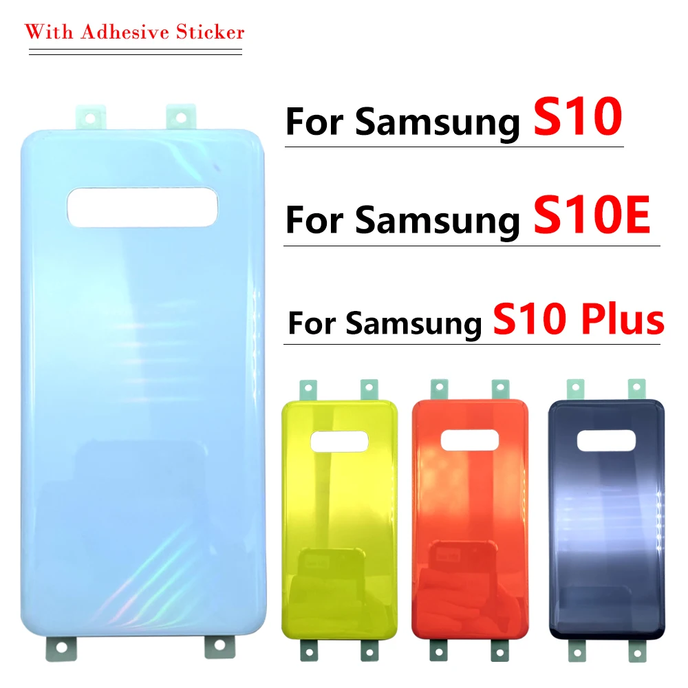 

New Back Glass Cover For Samsung Galaxy S10 S10E S10 Plus Battery Cover Rear Door Housing Case With Adhesive Sticker Replacement