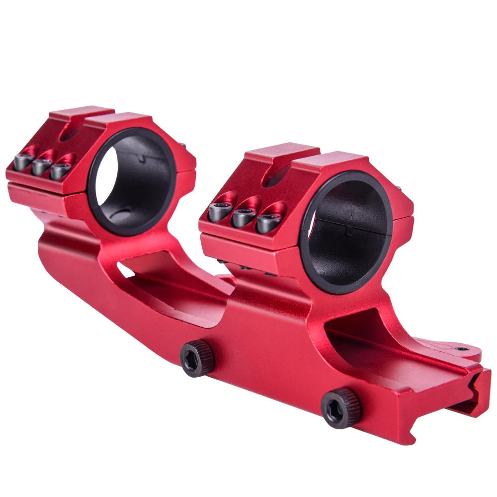 Quick Release One Piece Scope Mount 1"/30mm Dual Rings Hunting Accessories Fits 20mm Picatinny QD Cantilever Tactical Mounts Rifle Scope Mount Ring Rifle Scope Mount Picatinny Riser Mount Scope Riser Mount Picatinny Rail Accessories Scope Mount Adapter Rifle Scope Throw Lever
