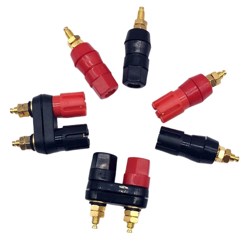 

Banana Plugs Connectors Jack Socket Couple Terminals DIY Connectors Red Black Connector Amplifier Terminal Binding Post Speaker