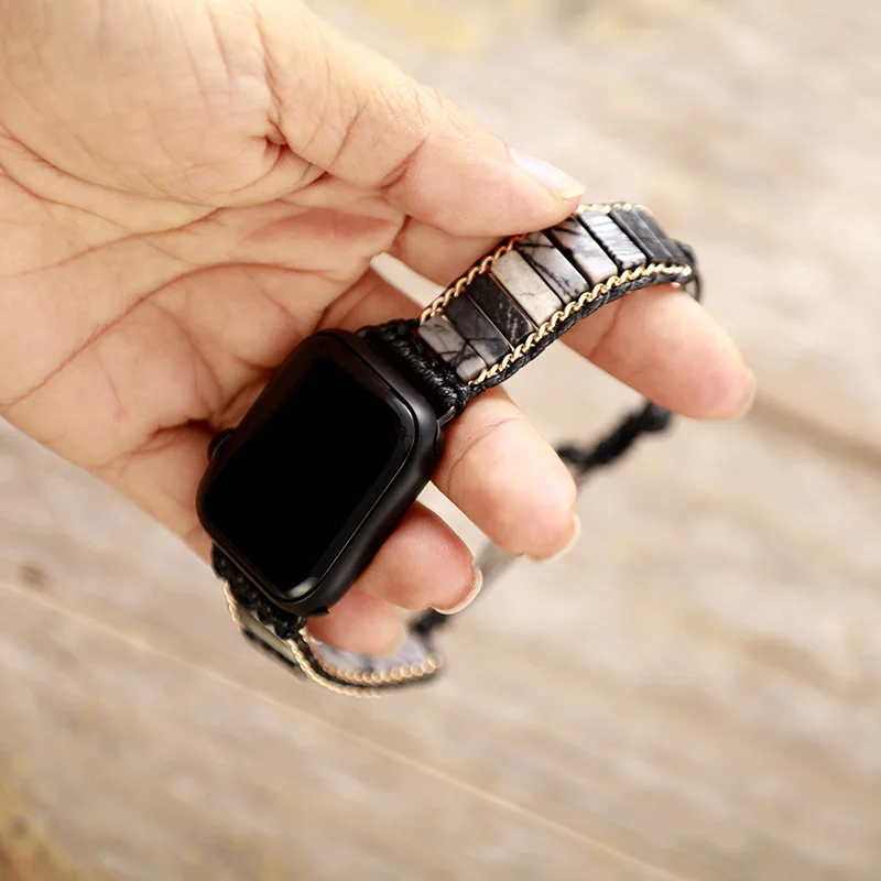 Men's Natural Lava Stone Healing Beaded Smartwatch Bracelet