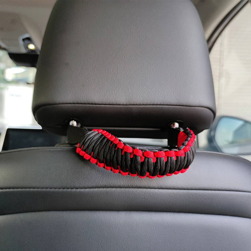 Car Rear Seat Handle Rope Seven Core Depreciation Umbrella Rope Portable Interior Handle Safety Armrest Grip Interior Supplies