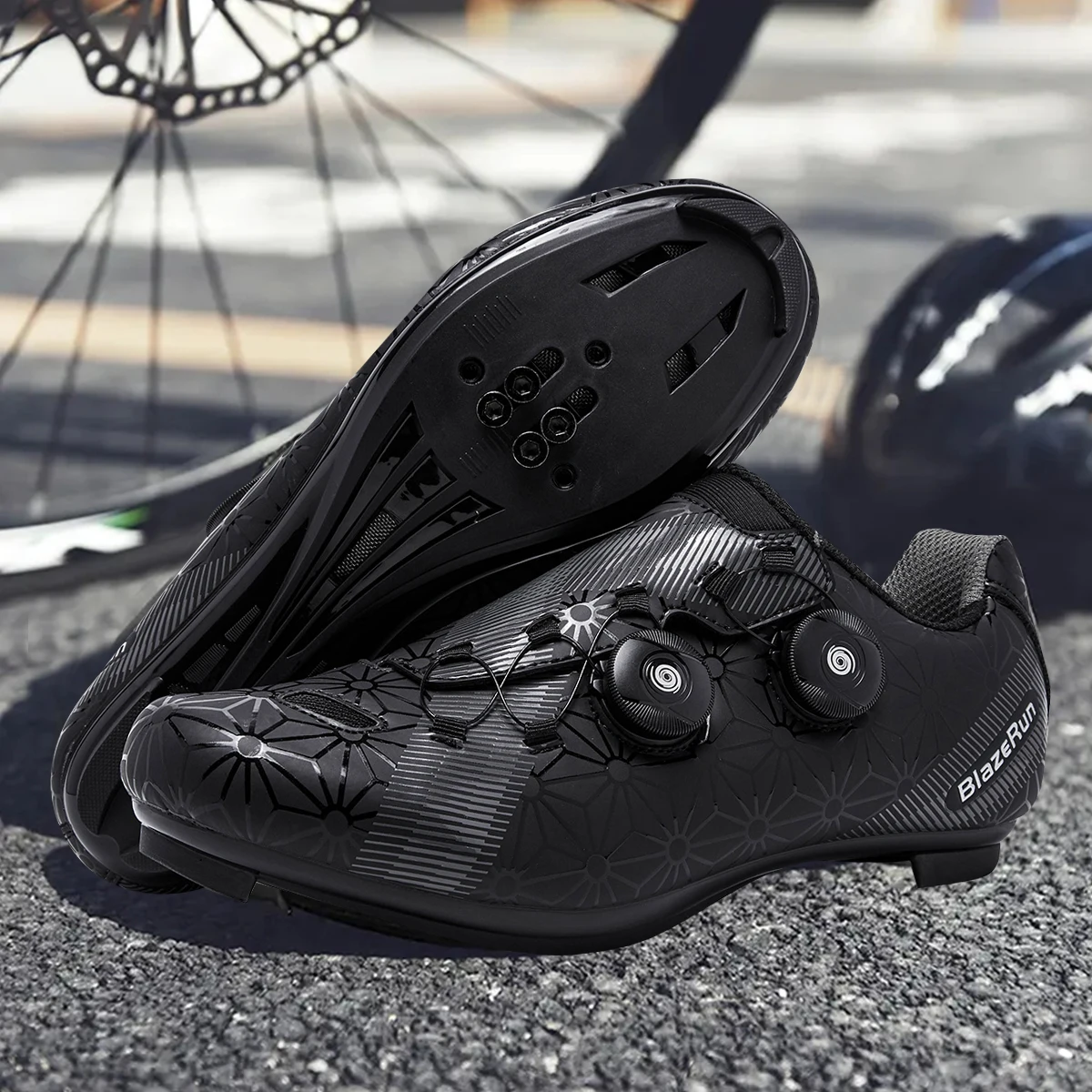 Men Road Cycling Shoes Cleat Spd Cycling Flat Pedal Walking Bike 