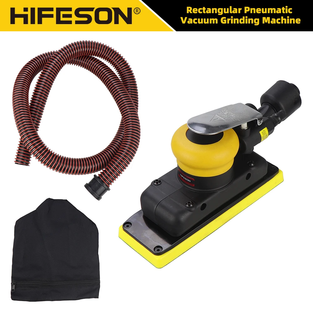HIFESON 70x198mm Pneumatic Orbital Sander 98A Air Sander Polishing Vacuum Rectangular Sanding Machine For Metal Car Polishing 1