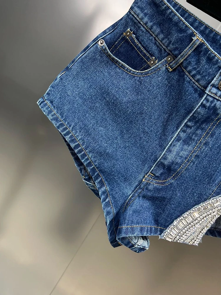 Short Vintage En Jean Bleu Dénim Palmetto's - Taille Haute Taille 7, Occasion Très Bon État