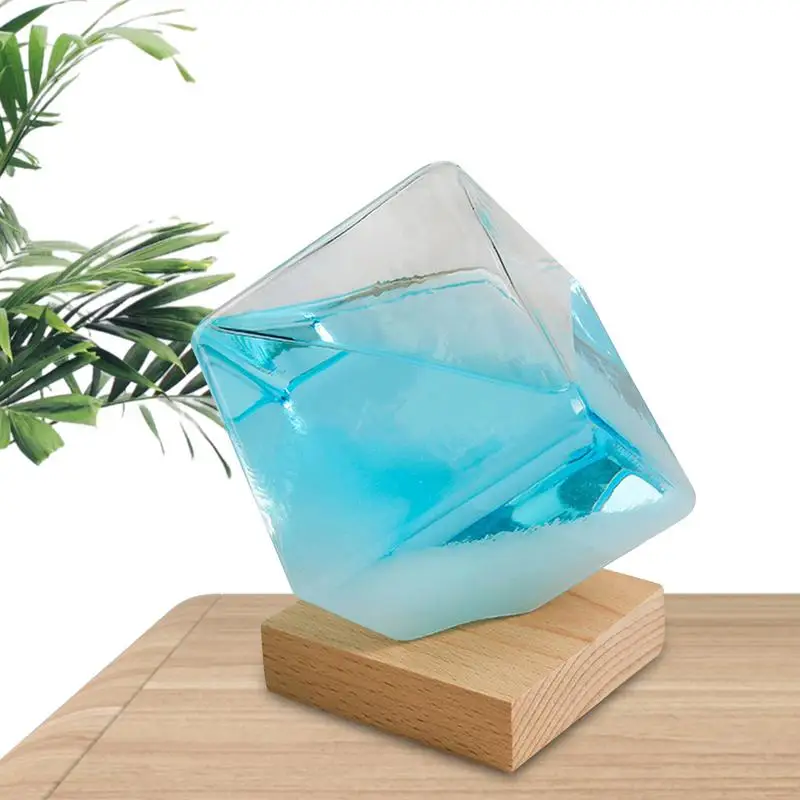 

Weather Predictor Glass Cloud Large Cube Weather Forecast Bottle Exquisite Desk Ornament Changeable Liquid Barometer