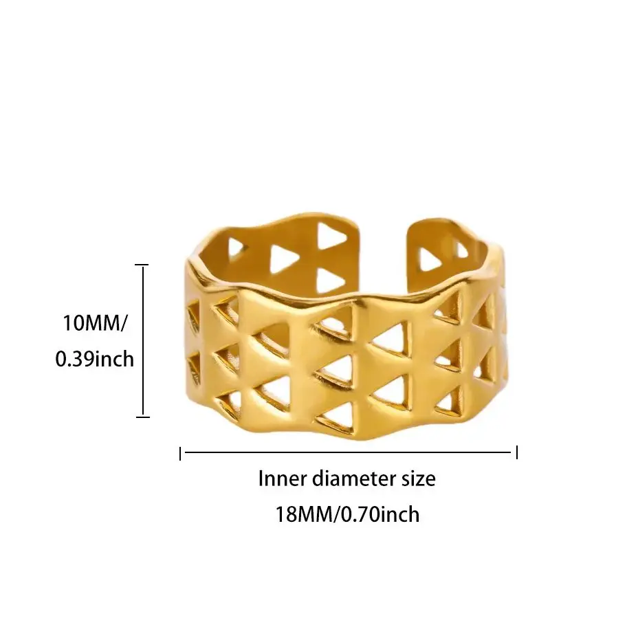 Minimalist Geometric Hollow Triangle Ring for Women Wedding Jewelry