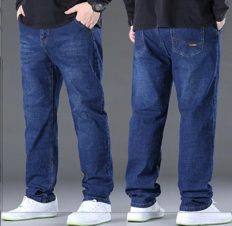 Men's Jeans Wide Leg  Jeans Men Straight Stretch High Waisted Denim Trousers Maximum Suitable Weight150 kgs