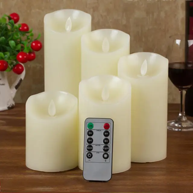 Télécommande à piles à 10 touches avec minuterie pour bougies LED sans flamme réalistes 2