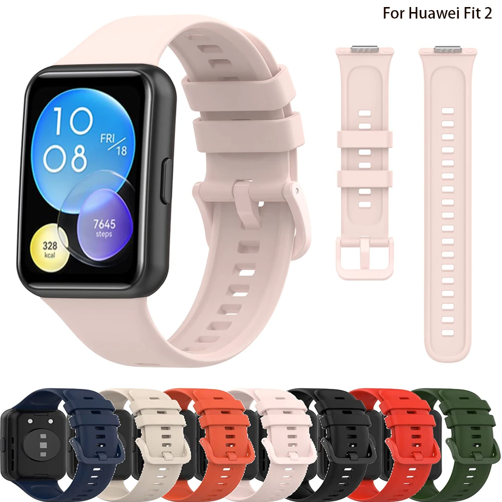 

Ремешок силиконовый для Huawei Watch FIT 2, сменный спортивный браслет с металлической пряжкой для смарт-часов, аксессуары fit2 correa